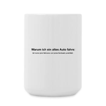 Mein Auto kenne ich persönlich - Große Tasse 440 ml - Weiß - Vorne
