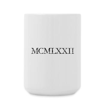 MCMLXXII (Vintage) Jahrgang 1972 Geburtstag - Große Tasse 440 ml - Weiß - Vorne