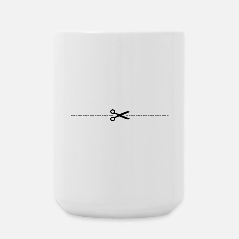 Ciseaux avec ligne de coupe - Grande tasse 440 ml - blanc