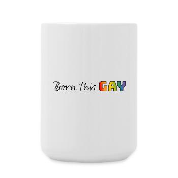 Regenbogen born this gay - Große Tasse 440 ml - Weiß - Vorne