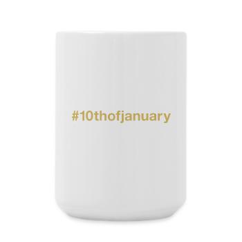geboren am 10. Januar Geburtstag birthday - Große Tasse 440 ml - Weiß - Vorne