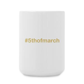 born on March 5 birthday birthday - Large Mug 440 ml - white - Front