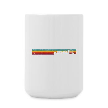 Retro Skyline Sunset Silhouette - Large Mug 440 ml - white - Front