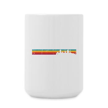Retro Sunset Skyline - Large Mug 440 ml - white - Front