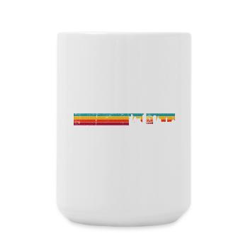 Sunset Skyline Streifen - Große Tasse 440 ml - Weiß - Vorne