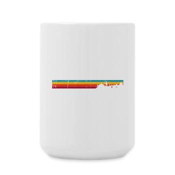 Retro Skyline Sonnenuntergang Silhouette - Große Tasse 440 ml - Weiß - Vorne