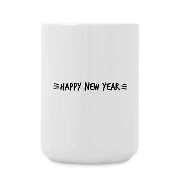 ALLES GUTE ZUM NEUEN JAHR. ALLES GUTE ZUM NEUEN JAHR. BESTE WÜNSCHE - Große Tasse 440 ml - Weiß - Vorne