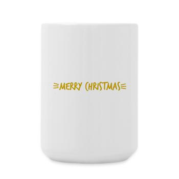 SANTA CLAUS. CHRISTMAS. MERRY CHRISTMAS. MERRY CHRISTMAS - Large Mug 440 ml - white - Front