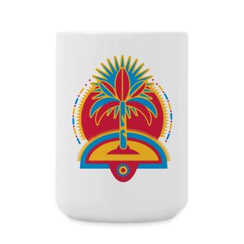 Eine Palme auf einer Insel - Große Tasse 440 ml - Weiß - Vorne