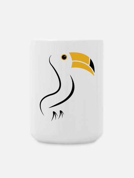 toucan silhouette - Large Mug 440 ml - white