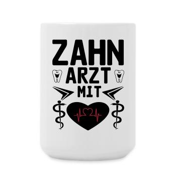 Zahnarzt mit Herz Geschenk - Große Tasse 440 ml - Weiß - Vorne