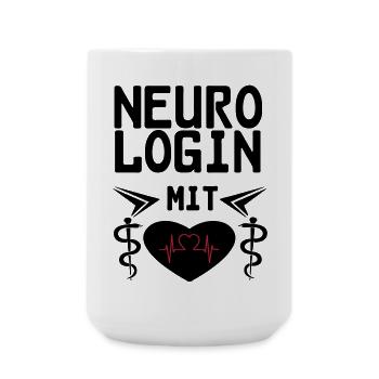 Neurologin mit Herz Geschenk - Große Tasse 440 ml - Weiß - Vorne