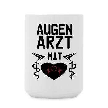 Augenarzt mit Herz Geschenk - Große Tasse 440 ml - Weiß - Vorne