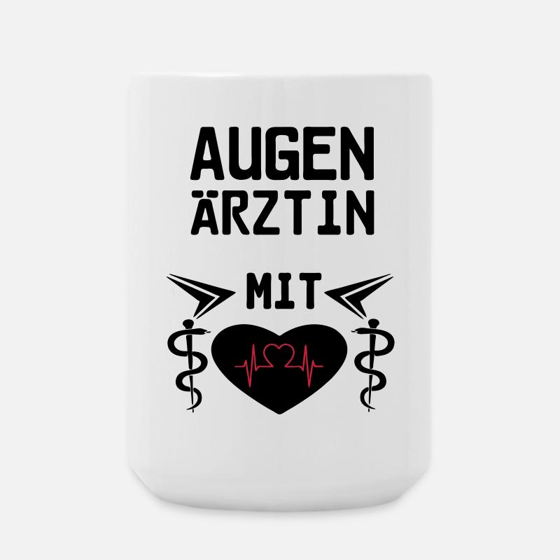 Augenärztin mit Herz Geschenk - Große Tasse 440 ml - Weiß