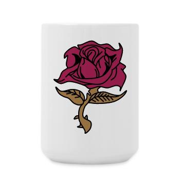 Rose (Blume) - Große Tasse 440 ml - Weiß - Vorne