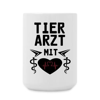Tierarzt mit Herz Geschenk - Große Tasse 440 ml - Weiß - Vorne