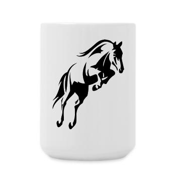 cheval bondissant - Grande tasse 440 ml - blanc - Devant