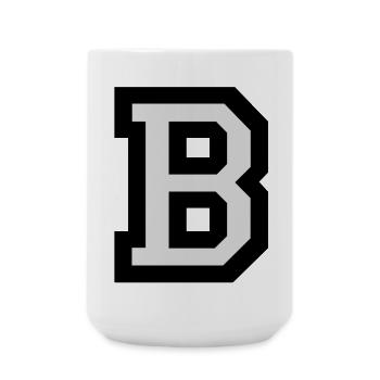 Buchstabe B - Große Tasse 440 ml - Weiß - Vorne