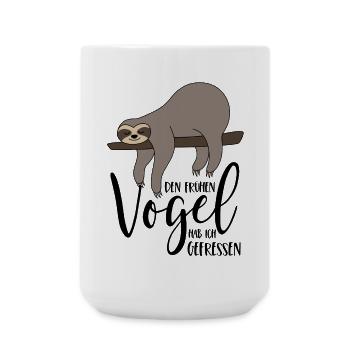 Faultier Spruch Den frühen Vogel hab ich gefressen - Grande tasse 440 ml - blanc - Devant