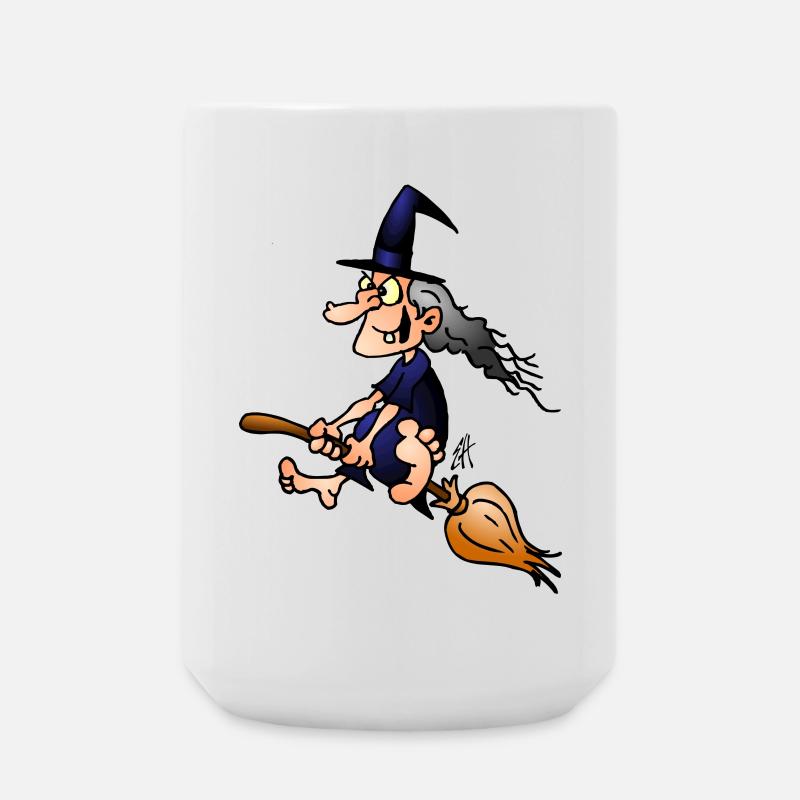 Sorcière sur un balai - Grande tasse 440 ml - blanc