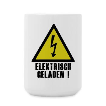Electrically charged warning symbol - Large Mug 440 ml - white - Front