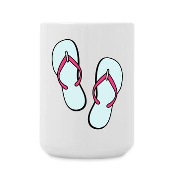 flip flops sommer beach strand party - Große Tasse 440 ml - Weiß - Vorne