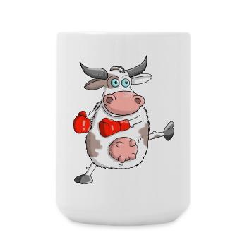 Witziger Comic Stier - Große Tasse 440 ml - Weiß - Vorne