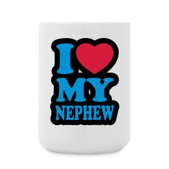 I love my nephew - Ich liebe meinen Neffen - Große Tasse 440 ml - Weiß - Vorne
