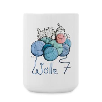 Schaf auf Wolle 7 - Große Tasse 440 ml - Weiß - Vorne