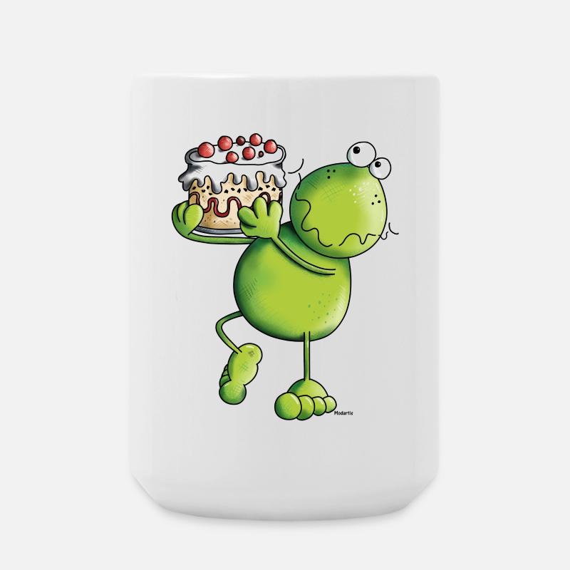 Grenouille avec gâteau - Grande tasse 440 ml - blanc