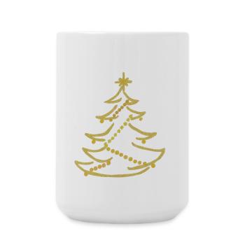 eleganter Weihnachtsbaum - Große Tasse 440 ml - Weiß - Vorne
