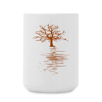 Baumreflexion am Wasser - Große Tasse 440 ml - Weiß - Vorne