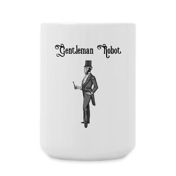 Gentleman robot - Large Mug 440 ml - white - Front