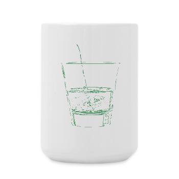 Grünes Glas mit Strohhalm Sketch - Große Tasse 440 ml - Weiß - Vorne