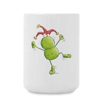 Karneval Frosch - Große Tasse 440 ml - Weiß - Vorne