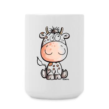 Lustige Kuh - Kühe - Rind - Baby - Comic - Große Tasse 440 ml - Weiß - Vorne