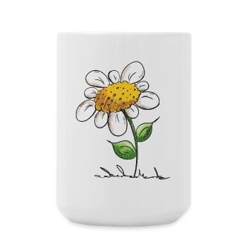 Schöne Blume - Blumen - Blümchen - Natur - Blatt - Große Tasse 440 ml - Weiß - Vorne