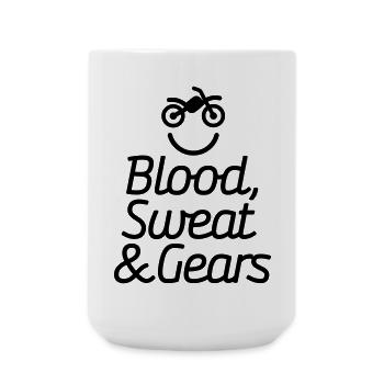 Blood sweat & gears - Motocross - Motorcycle - Large Mug 440 ml - white - Front