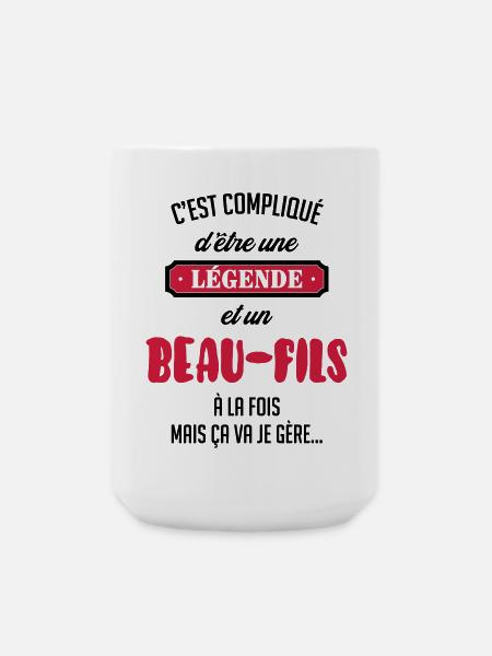 Beau Fils - Beau-Fils - Famille - Mariage - Tshirt - Large Mug 440 ml - white