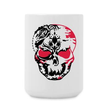 Masque de crâne fait d'ornements - Grande tasse 440 ml - blanc - Devant