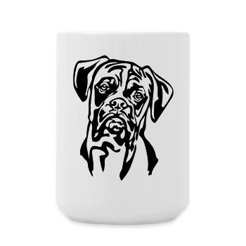 Boxer Kopf - Große Tasse 440 ml - Weiß - Vorne