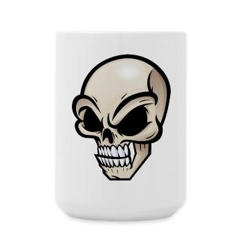 Rebel Skull with Functional Style - Large Mug 440 ml - white - Front