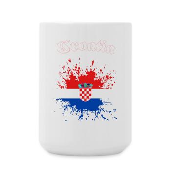 Kroatien Splatter Croatia - Große Tasse 440 ml - Weiß - Vorne
