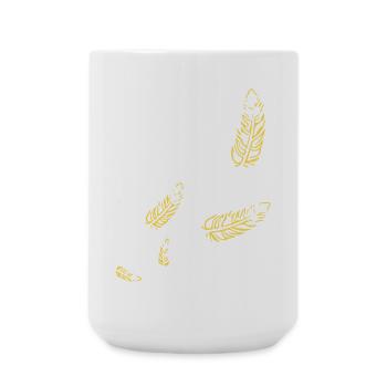 Federn - Symbol / gold - Große Tasse 440 ml - Weiß - Vorne