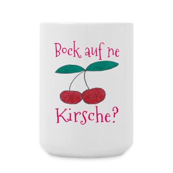 Kirsche Spruchdruck Back auf ne Kirsche - Große Tasse 440 ml - Weiß - Vorne