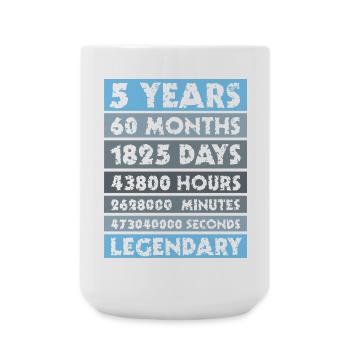 5 ans légendaire - anniversaire, entreprise, anniversaire - Grande tasse 440 ml - blanc - Devant