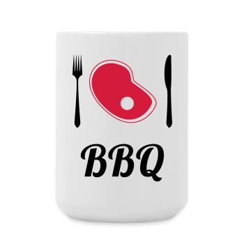 BBQ - Barbecue - Grill - Große Tasse 440 ml - Weiß - Vorne