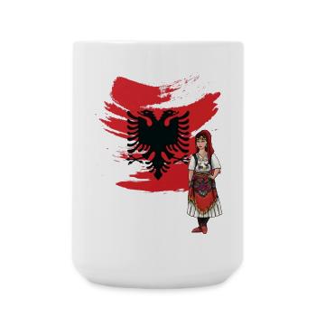 Drapeau albanais « Nuse albanaise » - Grande tasse 440 ml - blanc - Devant