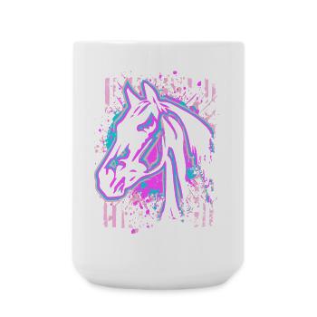 Horse - Pink Purple - Large Mug 440 ml - white - Front