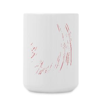 Abstract Lines / Line / Red / Pattern - Large Mug 440 ml - white - Front